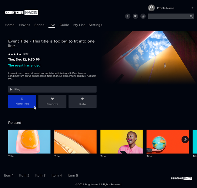 Live channel ended (with VOD recording available)